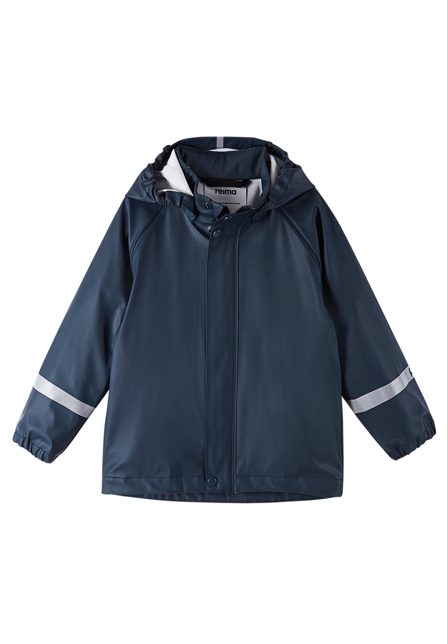 Reima Waterproof Dark Blue Navy Kids Rain Coat Lampi with light reflecting details