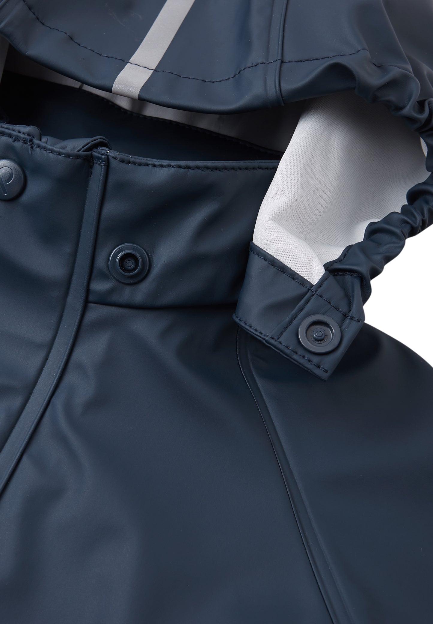 waterproof reima blue rain jacket Lampi detachable hood